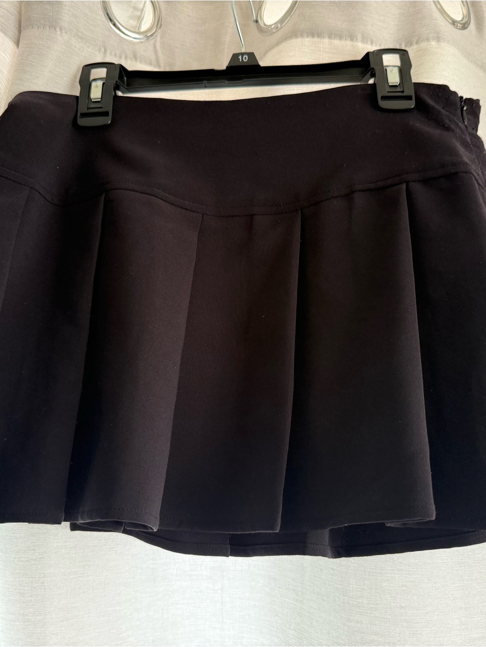SHEIN Black Pleated Skater Mini Skirt